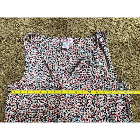 Trixxi V-Neck Sleeveless Colorful Firework Side Slit Flowy Top Size Medium - Picture 4 of 5